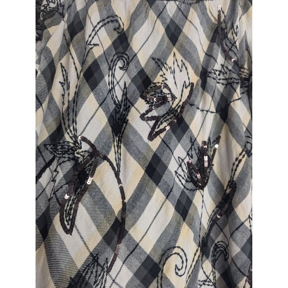 Soft Surroundings Plaid sequined 3/4 Sleeve Tunic Top Women's Size XL - Picture 2 of 6